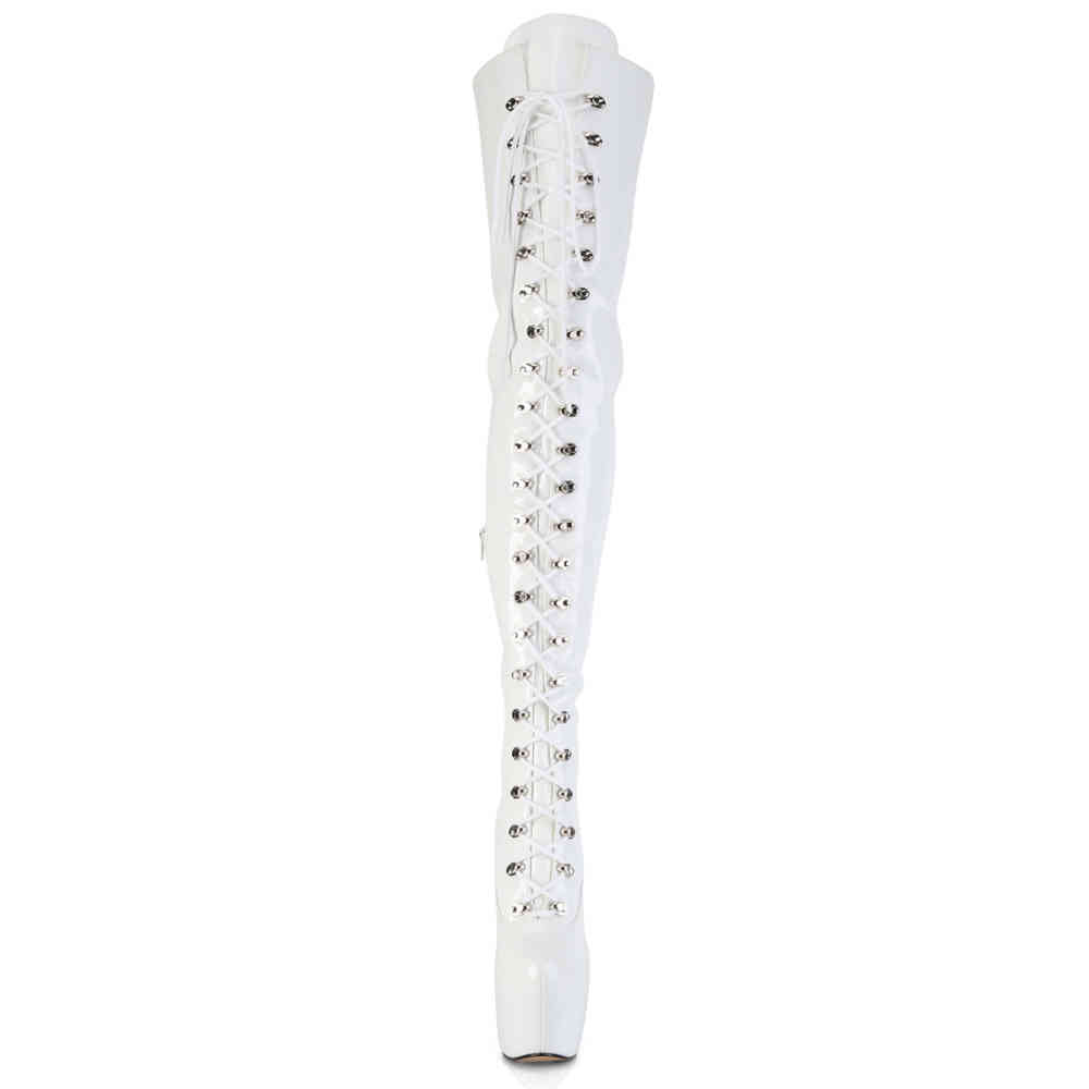 Pleaser - JUBILANT4012 Bottes cuissardes Ã  plateforme - Blanc